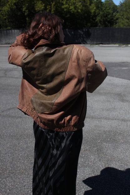 Amazing Vintage Two-Toned Leather Jacket