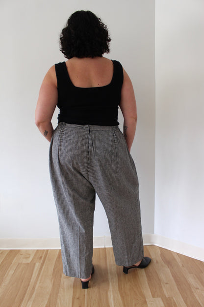 90s Gingham Linen Pants