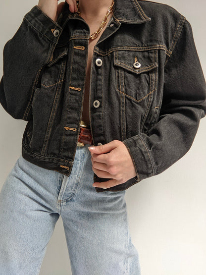 Favorite Vintage Faded Black Denim Jacket