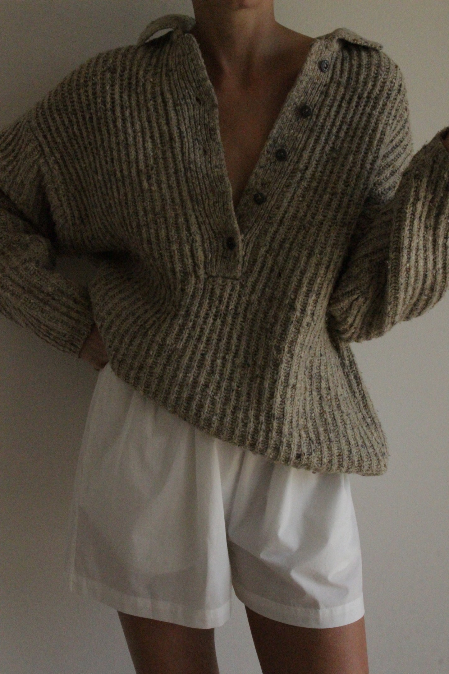 Favorite Vintage Speckled Wool Henley