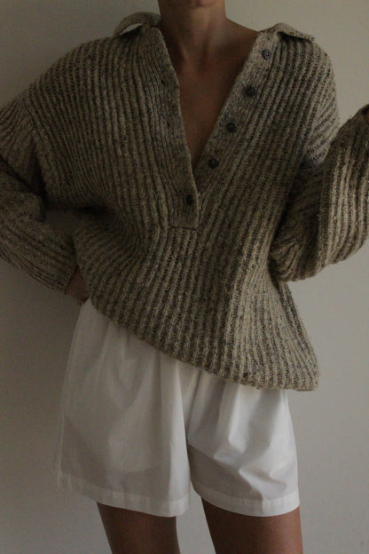 Favorite Vintage Speckled Wool Henley