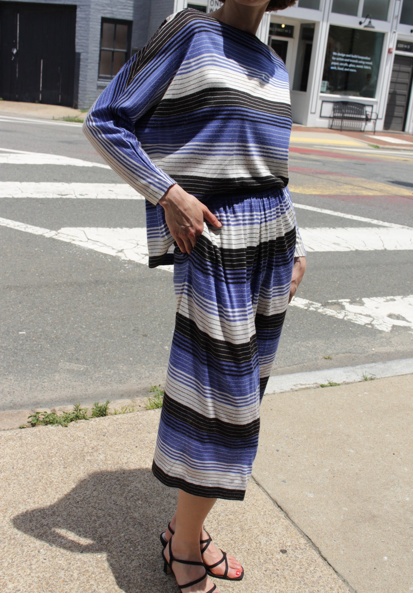 Christian Dior Striped Knit Skirt Set