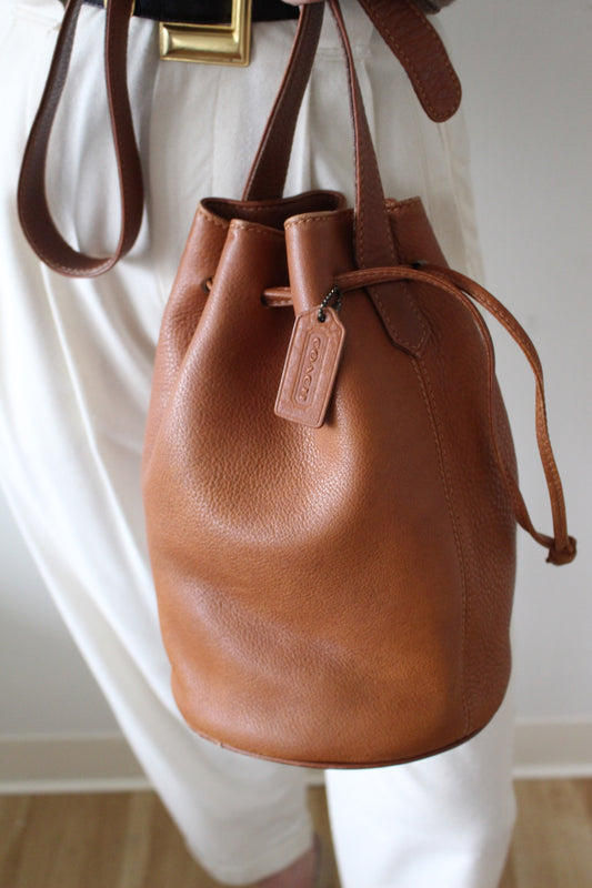 Rare Vintage Coach Drawstring Bucket Bag
