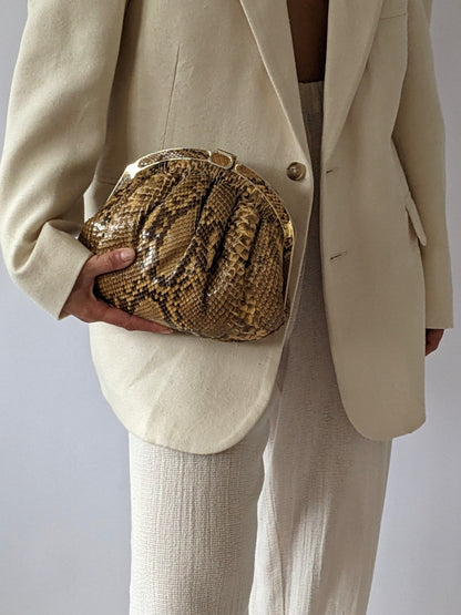 Exquisite Vintage Genuine Snakeskin Purse