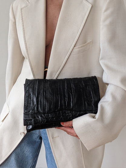 Vintage Ink Eelskin Leather Bag