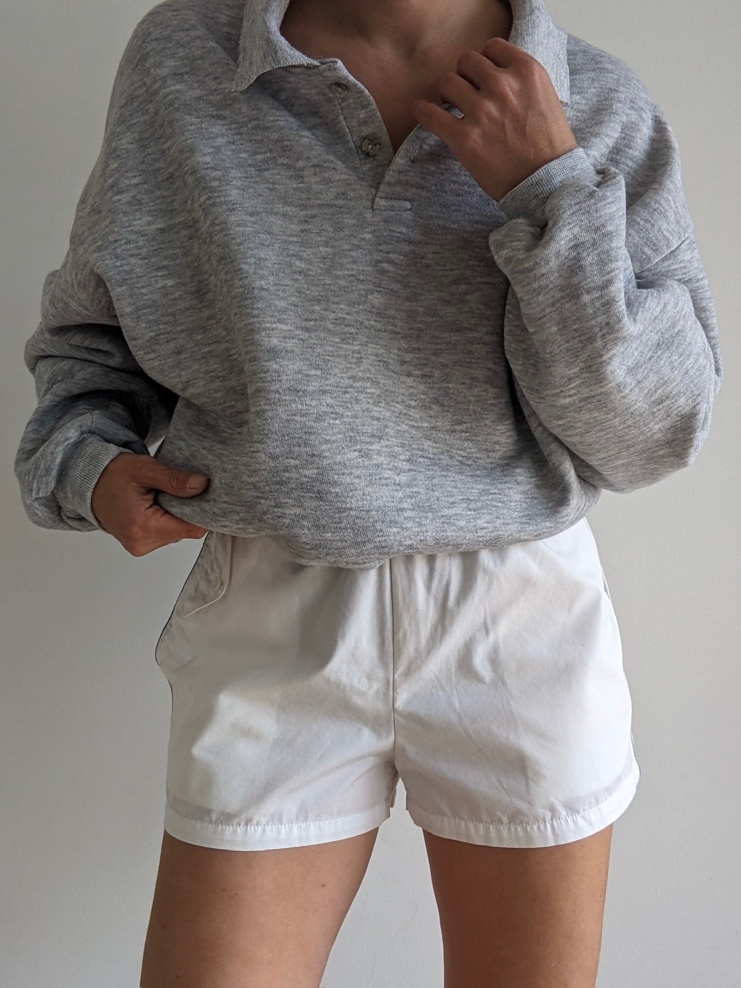 Vintage Heather Grey Collared Sweatshirt