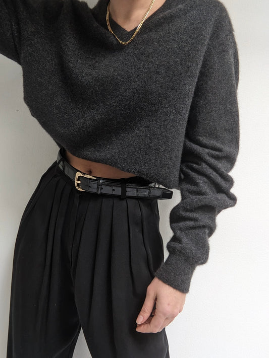 Vintage Charcoal Cashmere Sweater