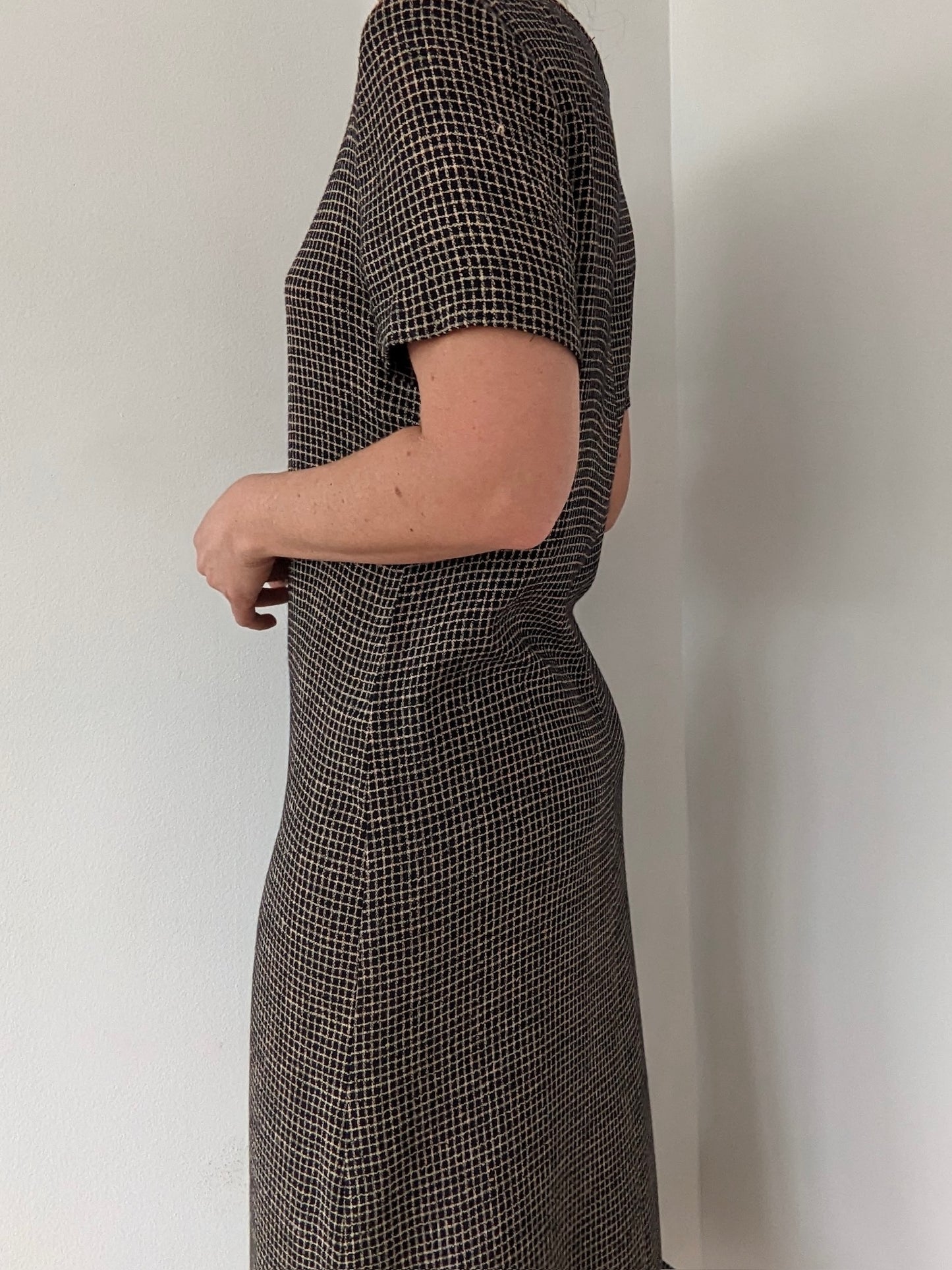 Vintage Midnight Grid Market Dress