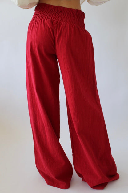 Vintage Cayenne Cotton Wide-Leg Pants