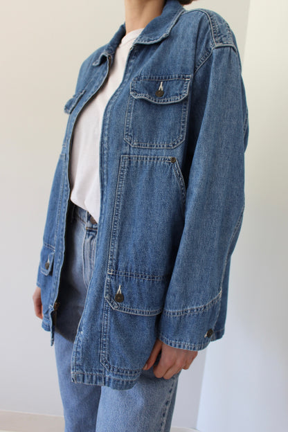 Vintage Denim 6-Pocket Chore Coat