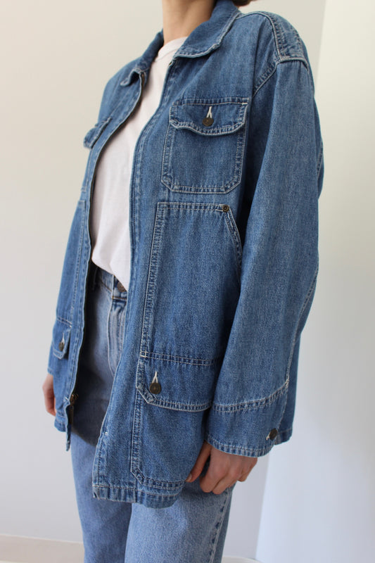 Vintage Denim 6-Pocket Chore Coat