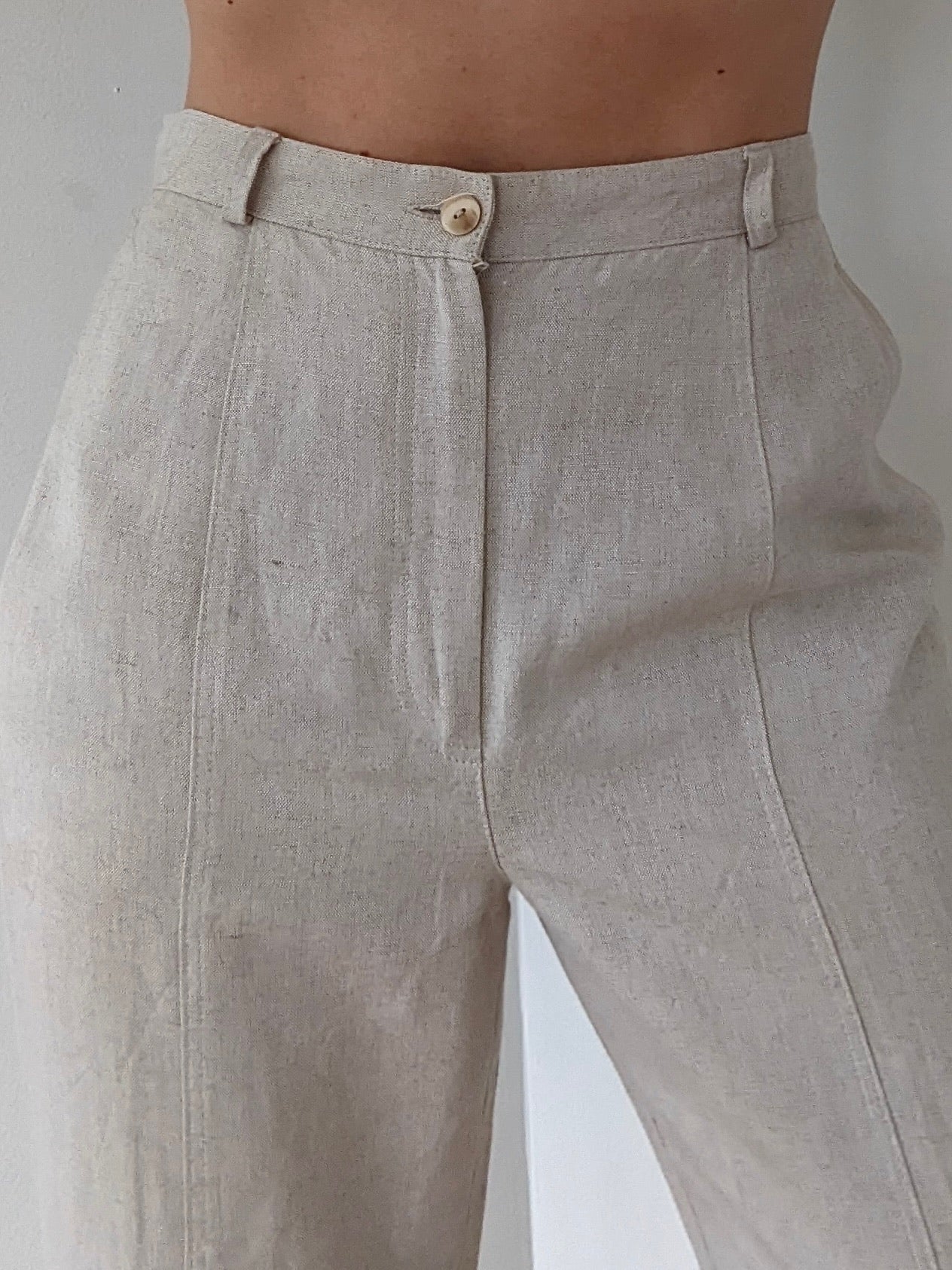 Vintage Oat Woven Linen Pants