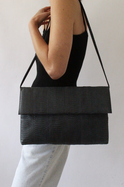 Stunning Vintage Stone Snakeskin Envelope Clutch Bag