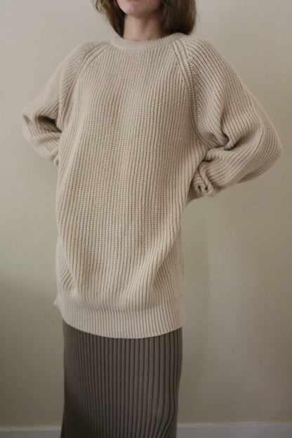 Vintage Latte Raglan Knit Sweater