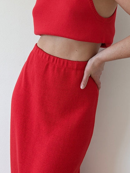 Vintage Tomato Cotton Knit Skirt