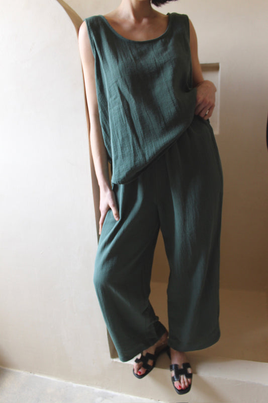 Patricia Waffled Cotton Pant