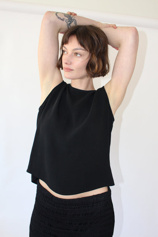 Vintage Black Licorice Silk Tank