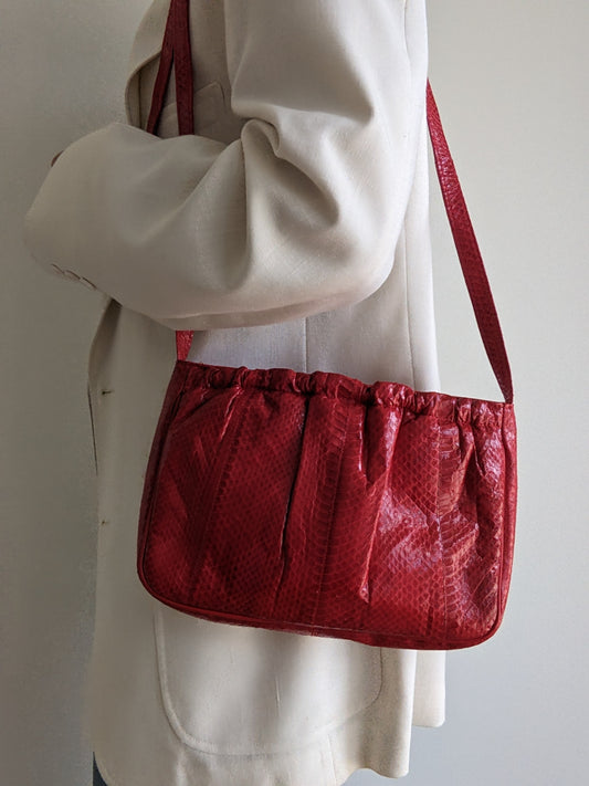 Vintage Tart Red Genuine Snakeskin Purse