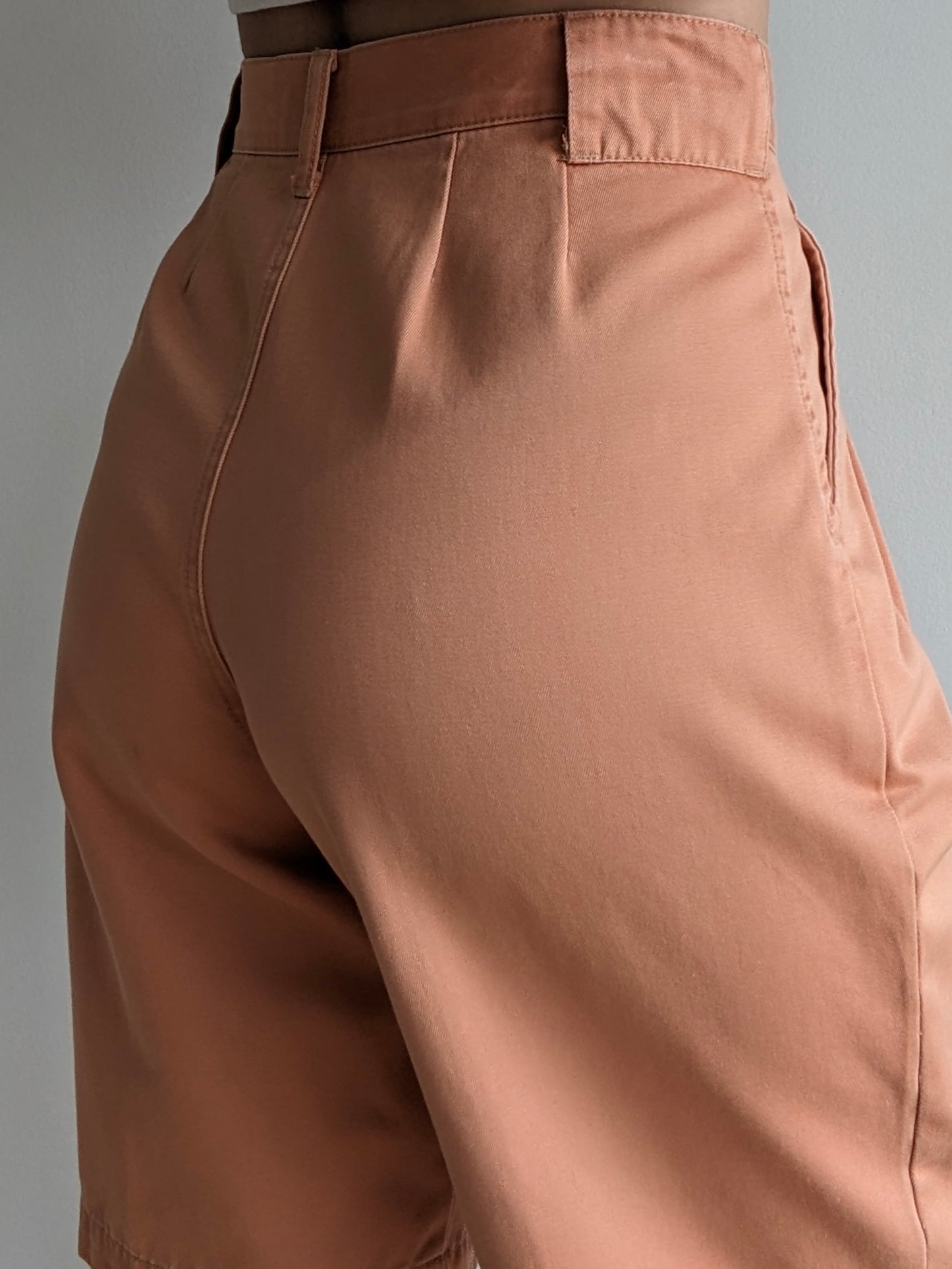 Vintage Faded Apricot Pleated Shorts