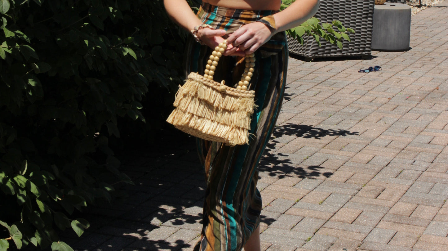 Incredible Vintage Tiered & Woven Handbag