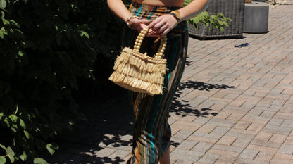 Incredible Vintage Tiered & Woven Handbag