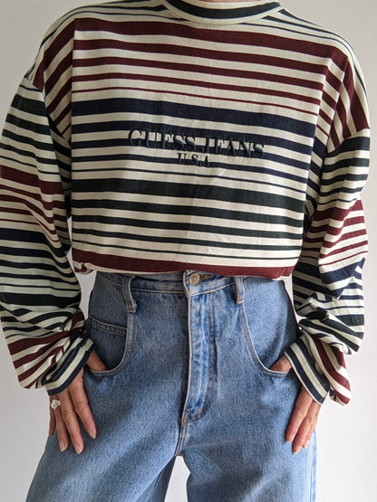 90s Guess Jeans Bold Striped Long Sleeve