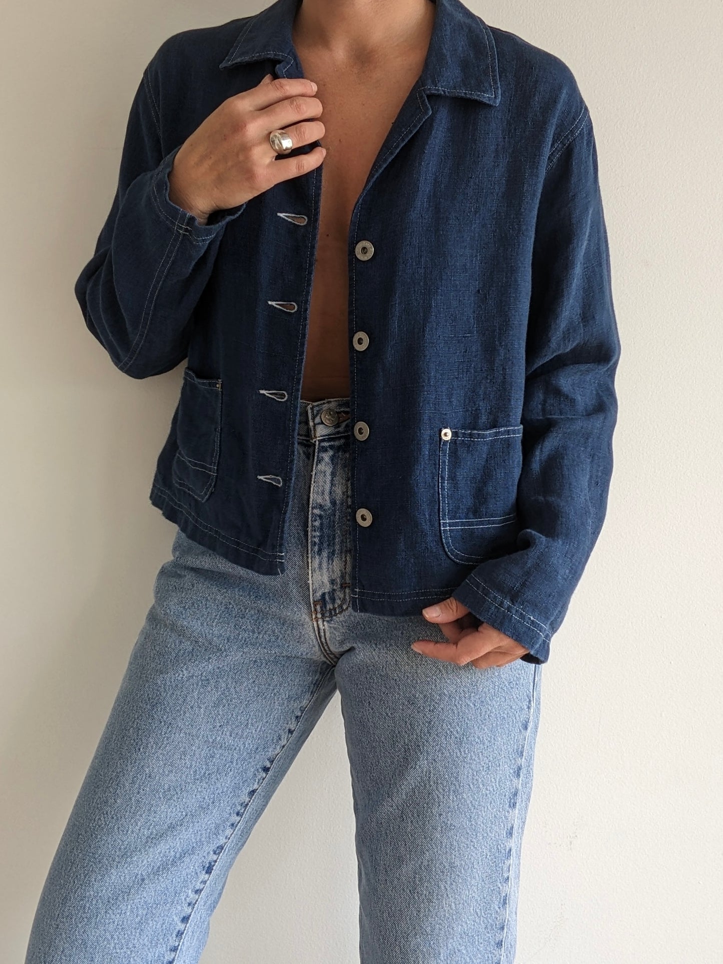 Vintage Ocean Woven Linen Jacket