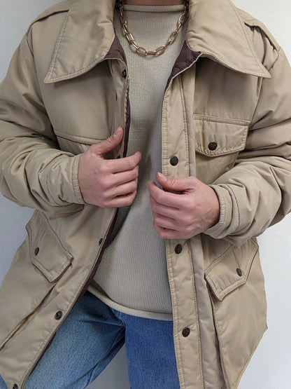 Vintage Latte Down Chore Puffer Coat