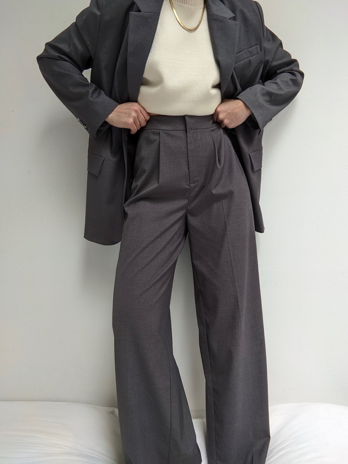 Smooth Graphite Pantsuit