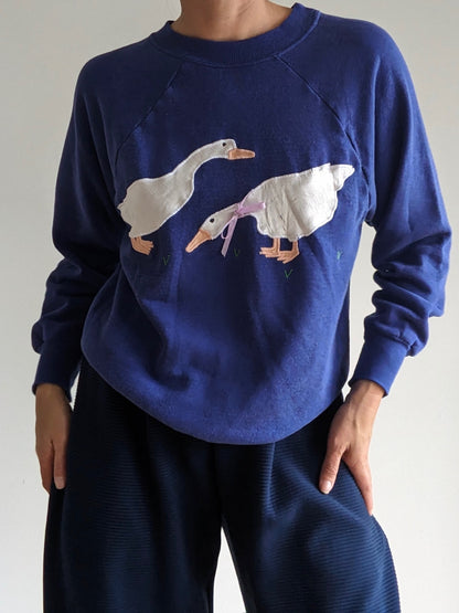 Sweetest Vintage Goose Appliqué Sweatshirt