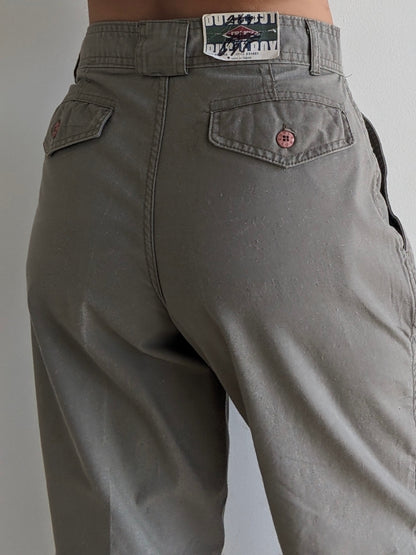 Vintage Faded Stone Pleated Cargo Pants