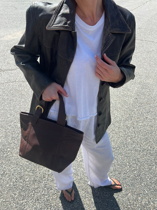 Vintage Faded Tobacco Leather Jacket