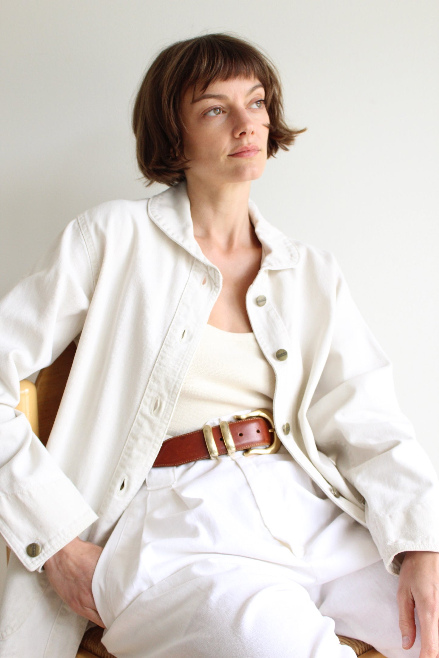 Vintage Bone Cotton Chore Coat