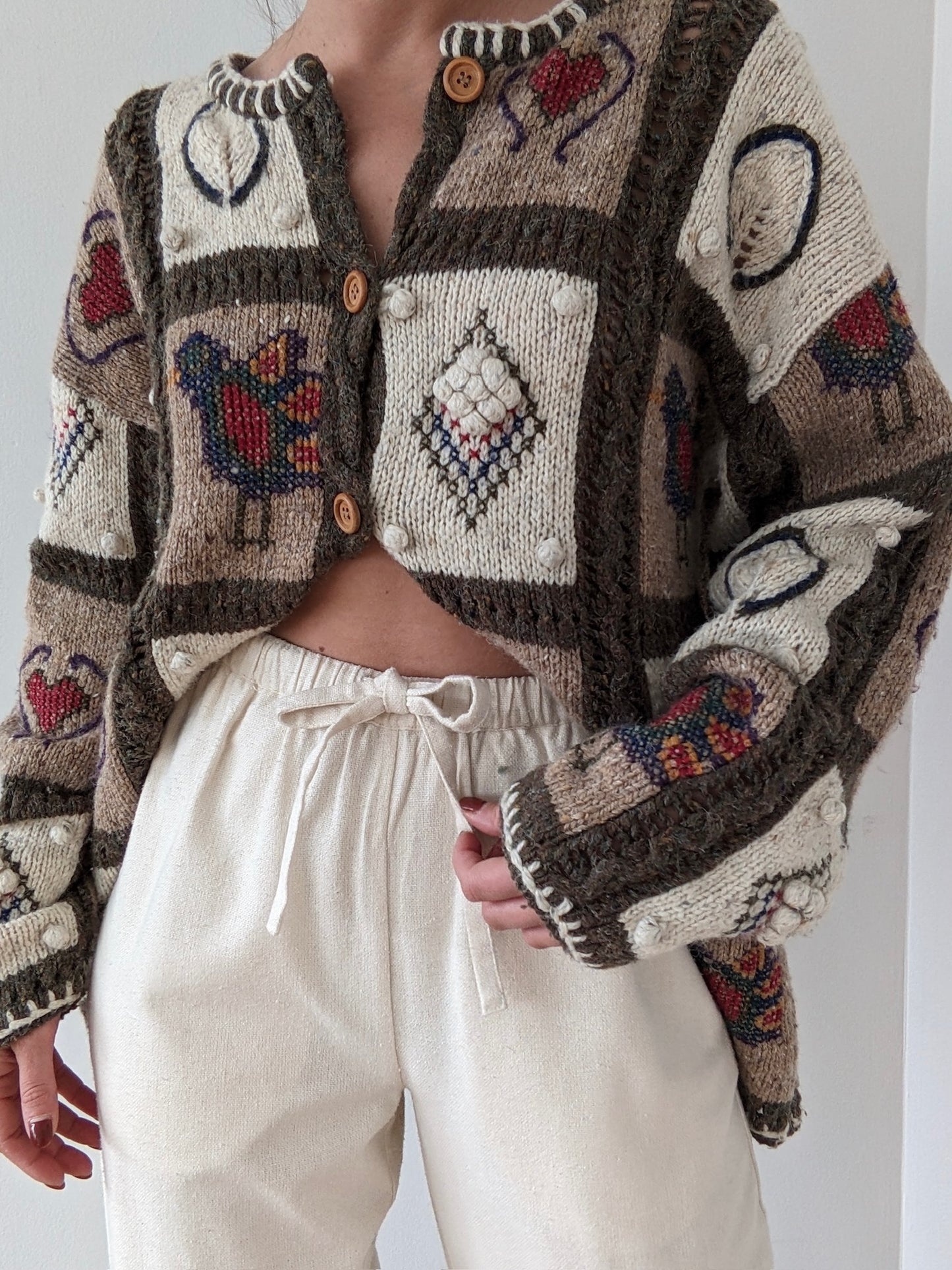 Sweetest Vintage Graphic Wool Cardigan