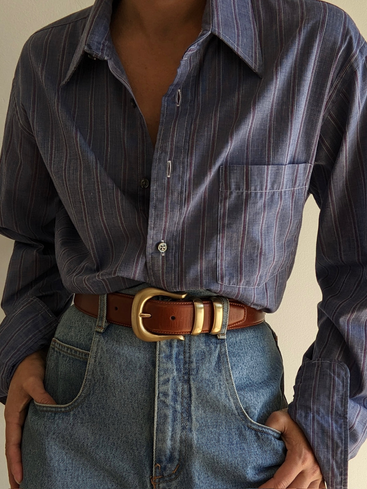 Vintage Christian Dior Pinstriped Button Down