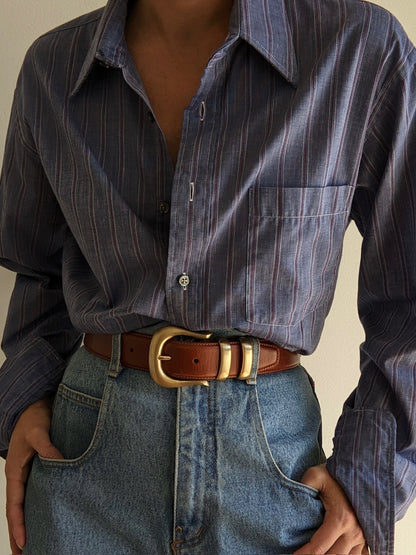 Vintage Christian Dior Pinstriped Button Down