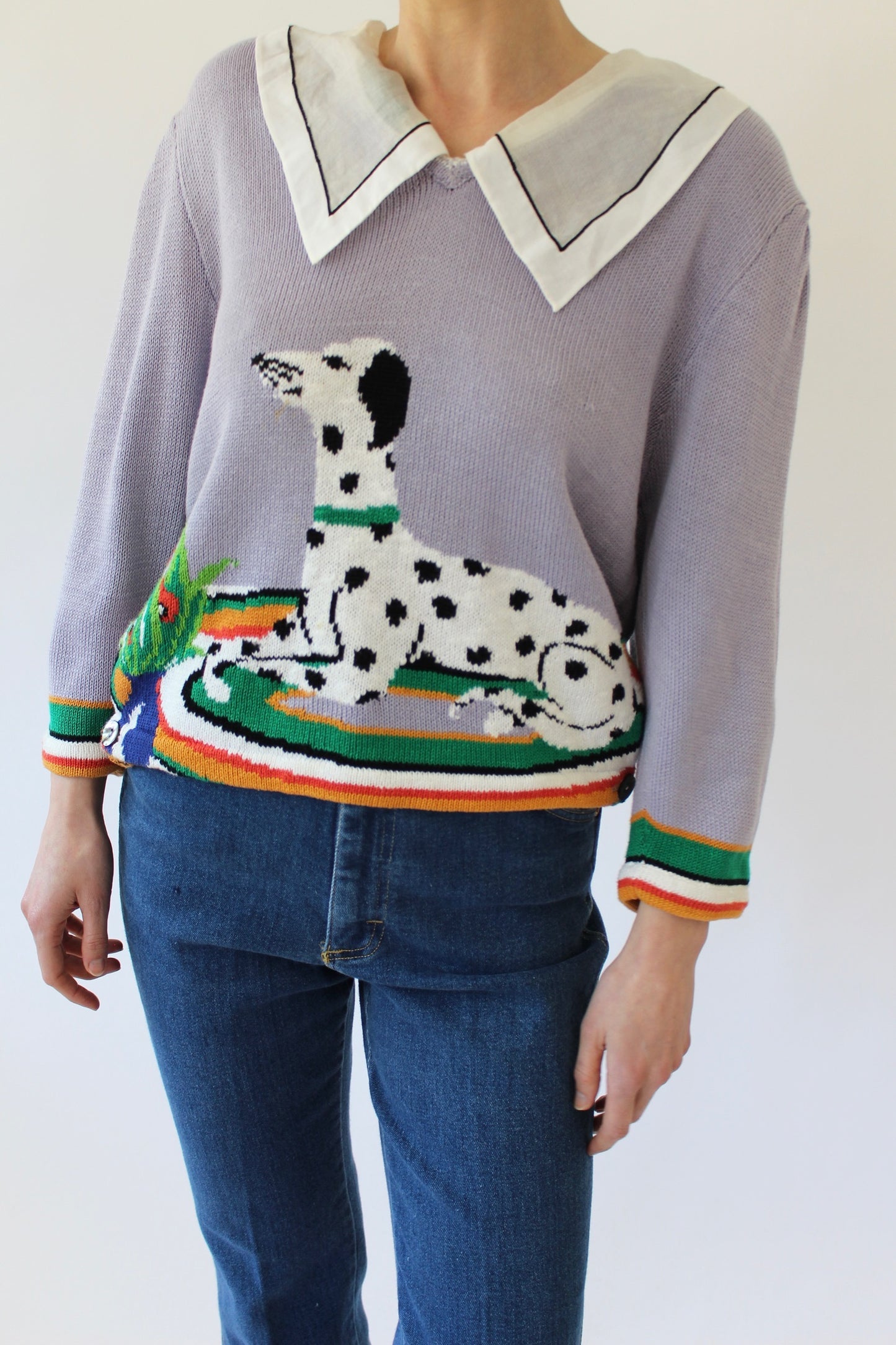 Favorite Vintage Dalmation Collared Sweater