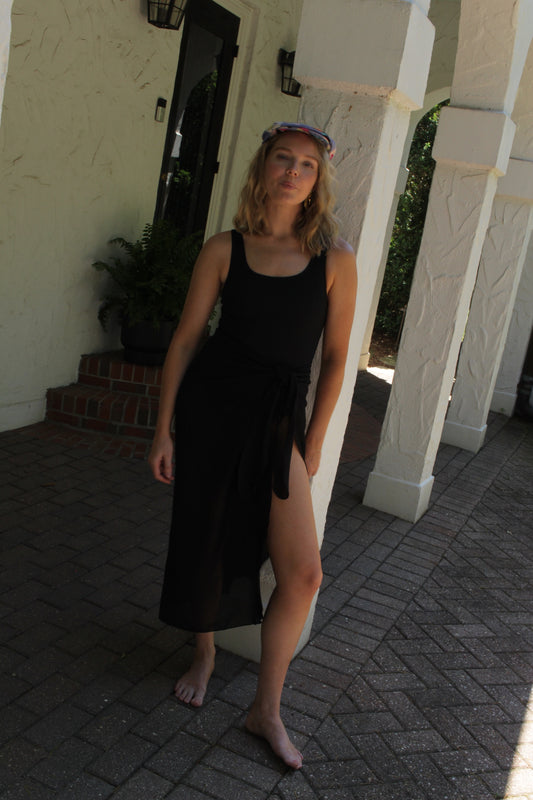 Vintage Sheer Onyx Tie Skirt