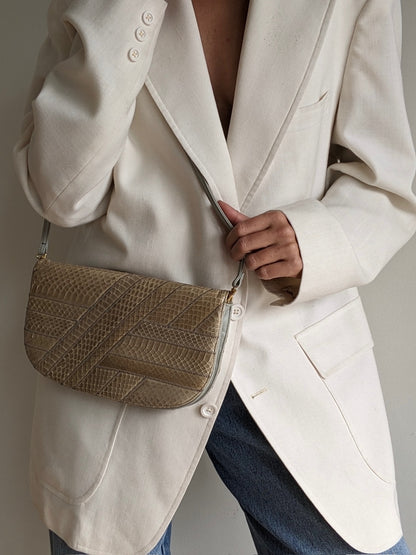 Vintage Snakeskin Patchwork Clutch Purse