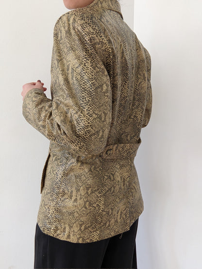 Vintage Snakeskin Vegan Leather Jacket