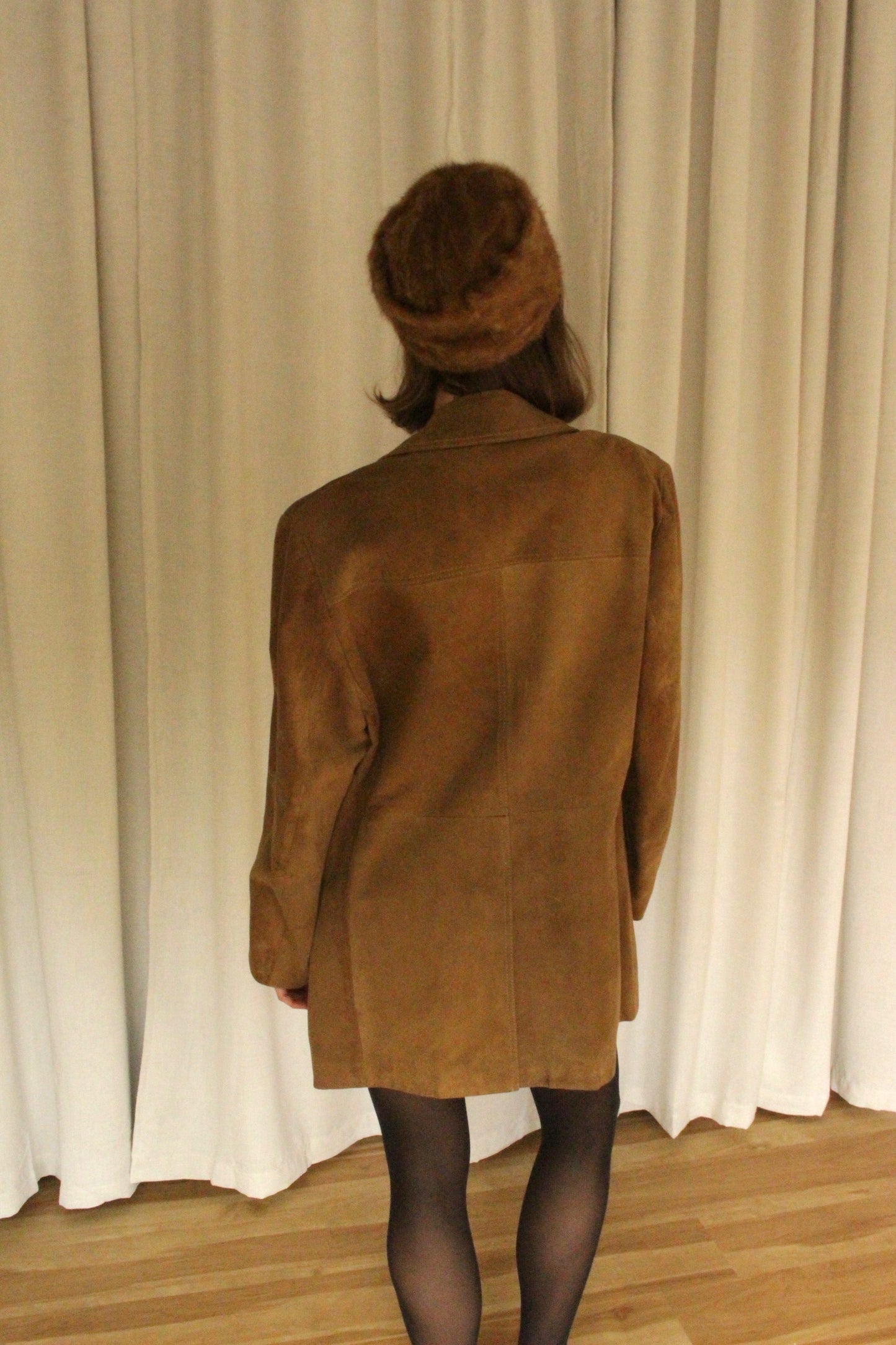 Vintage Russet Suede Chore Coat