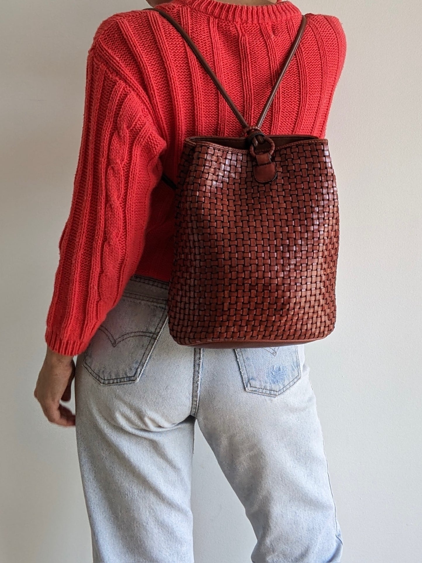 Favorite Vintage Woven Leather Backpack