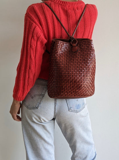 Favorite Vintage Woven Leather Backpack