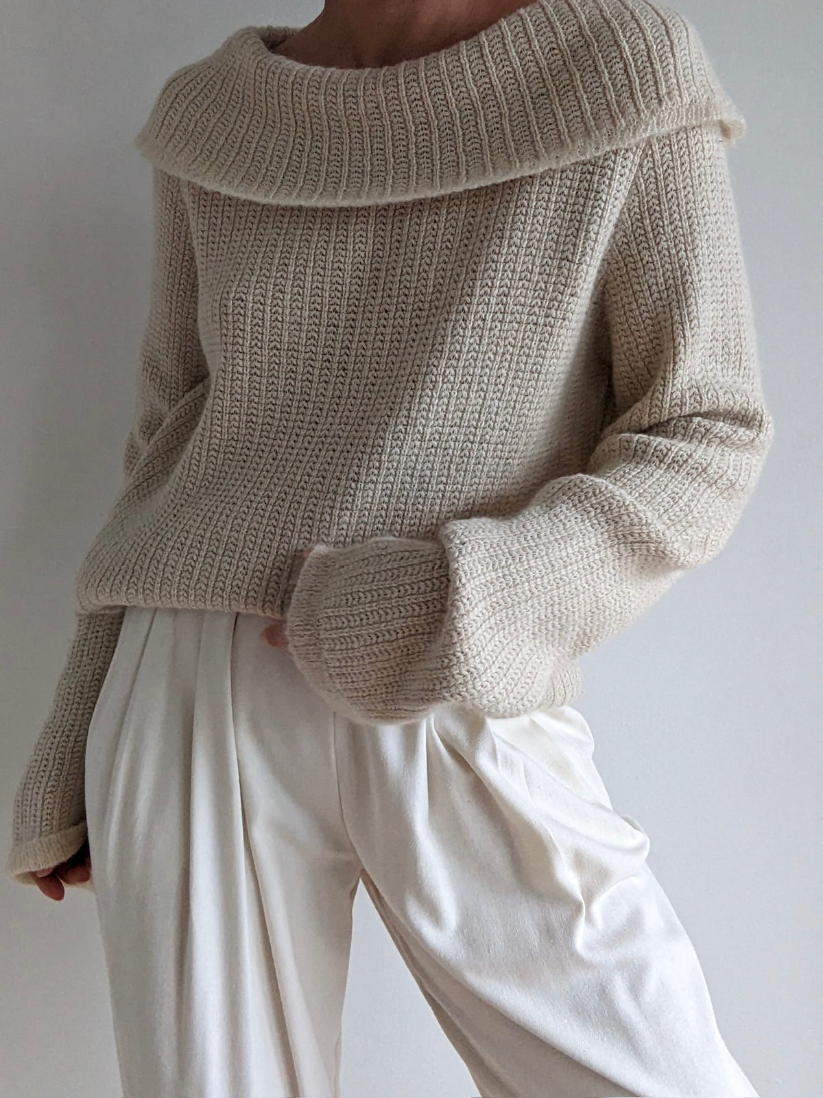 Gorgeous Vintage Cream Silk & Angora Sweater