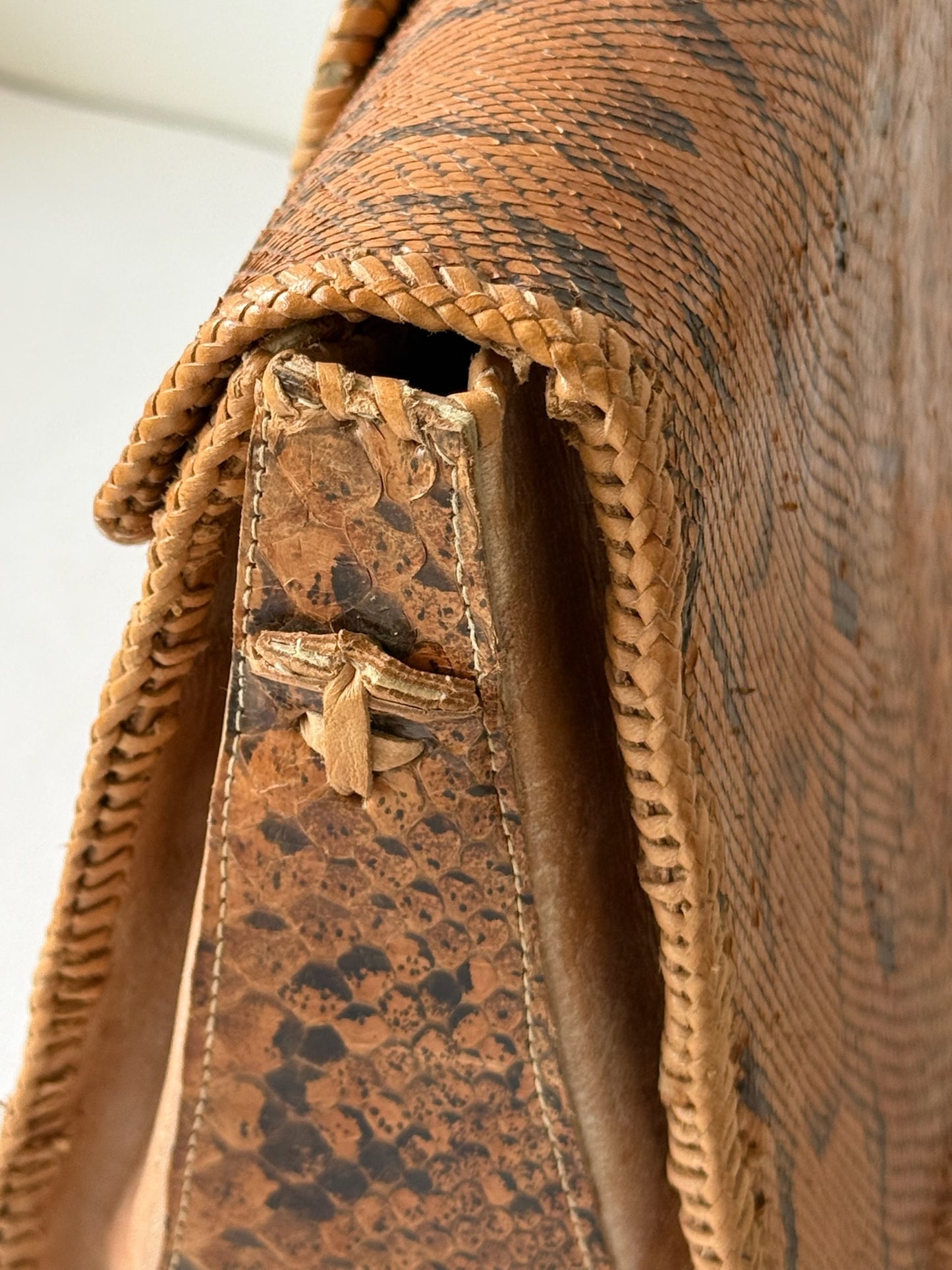 Vintage Snakeskin Leather Clutch Bag