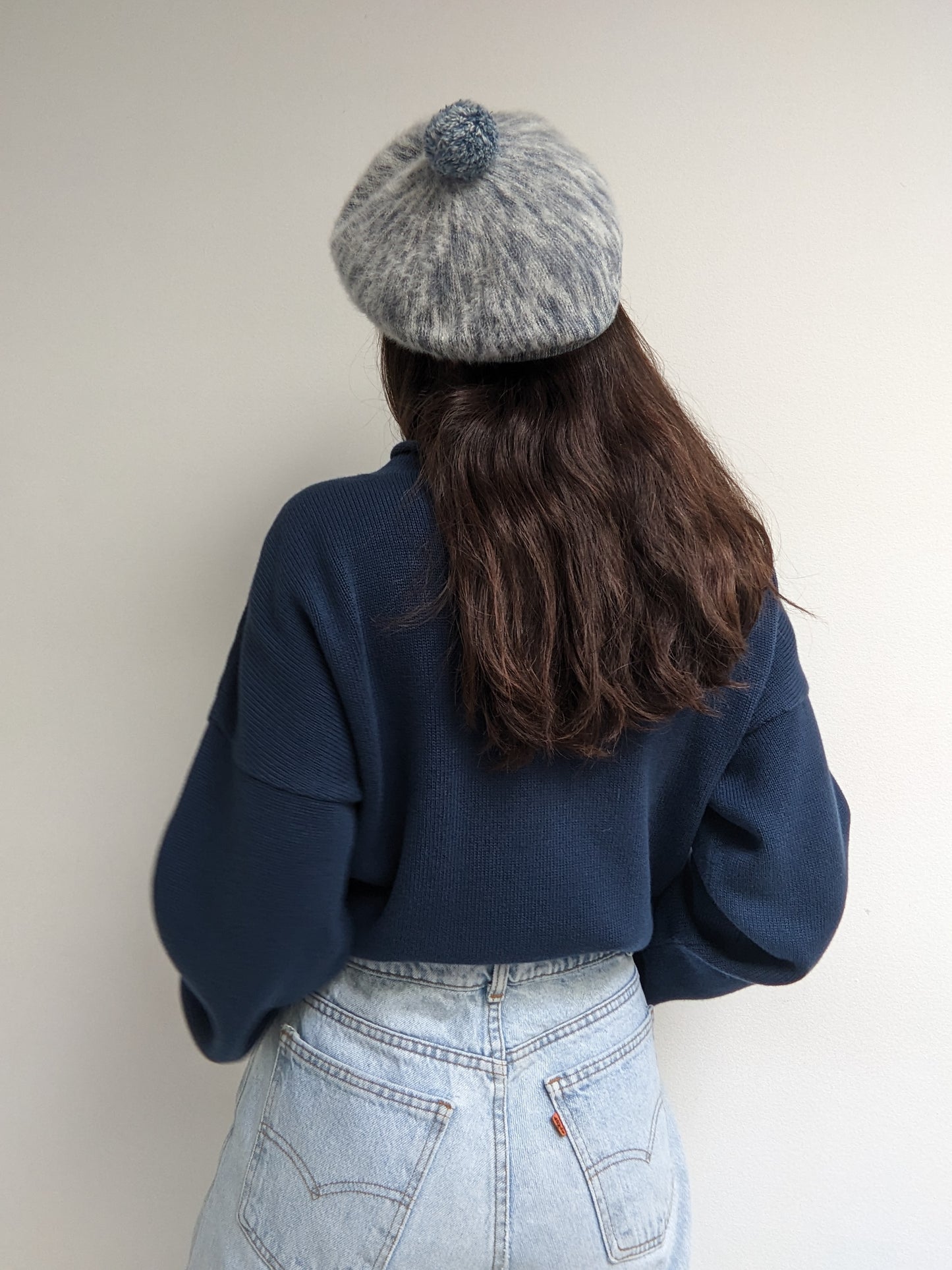 Vintage Frost Blue Angora Hat