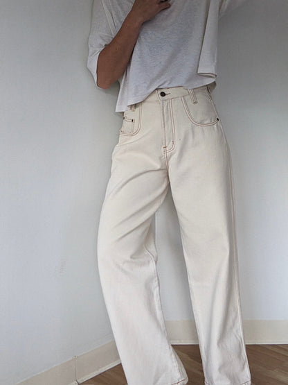 Rare Vintage Natural Wide-Leg Denim