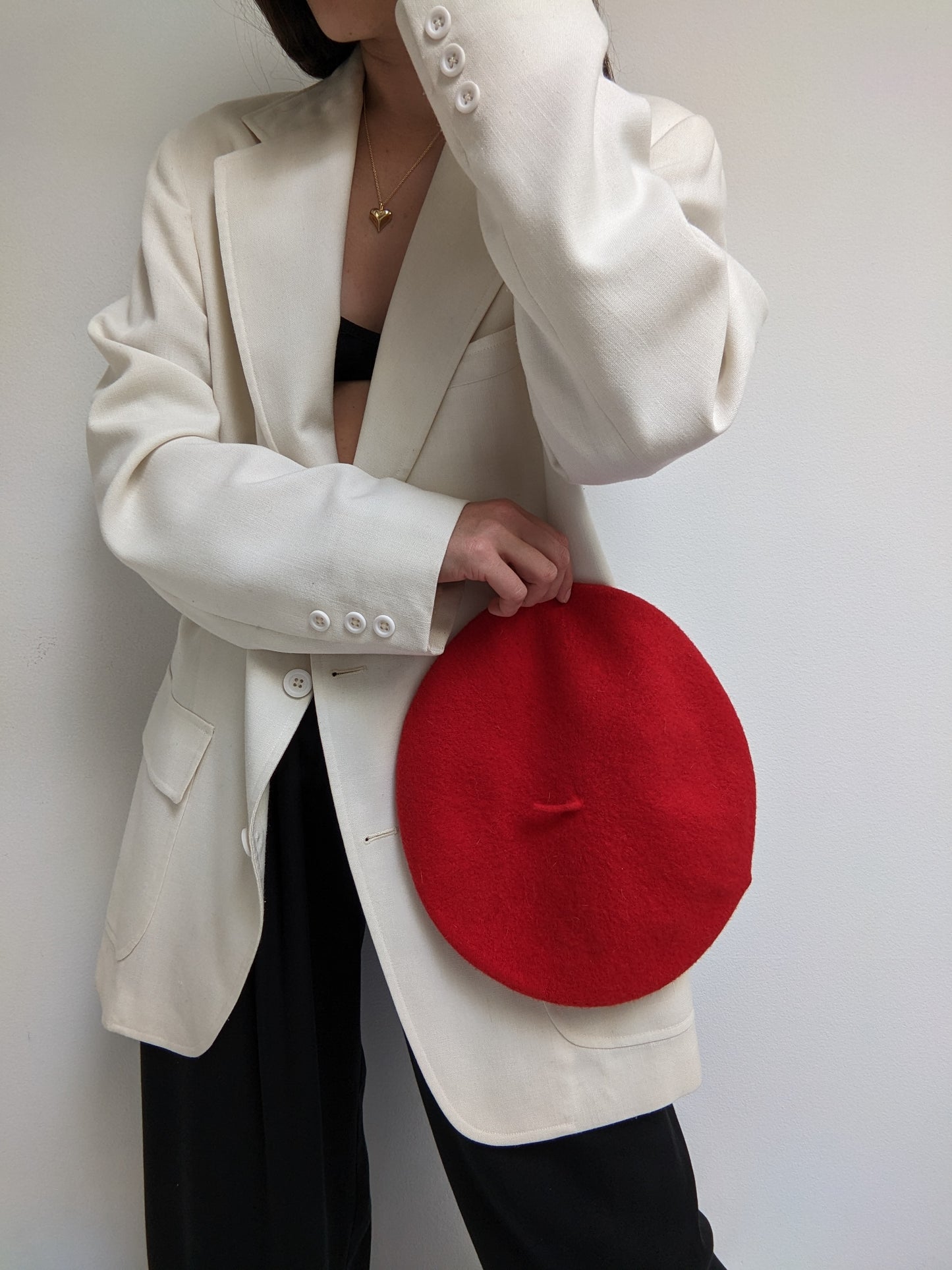 Vintage Cherry Wool Beret