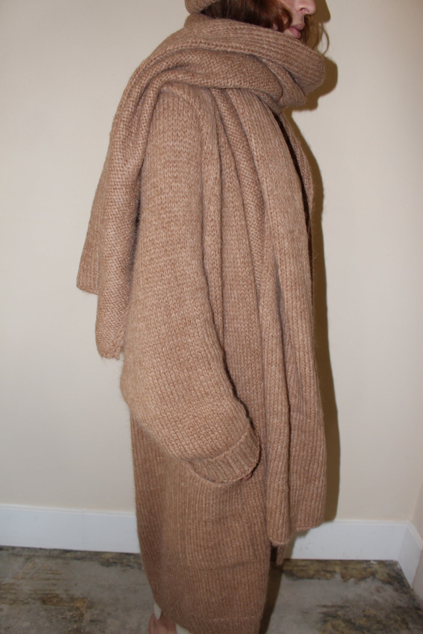 Ralphie Knitted Suri Alpaca Blanket Scarf