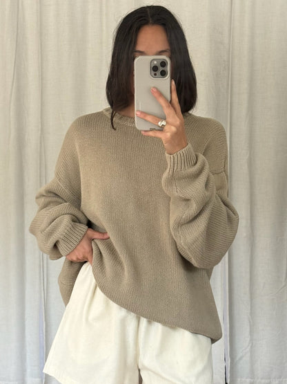 Vintage Latte Cotton Sweater